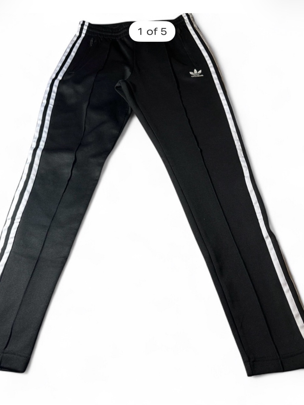 adidas Black Joggers with White Side Stripes - women’s Size XS